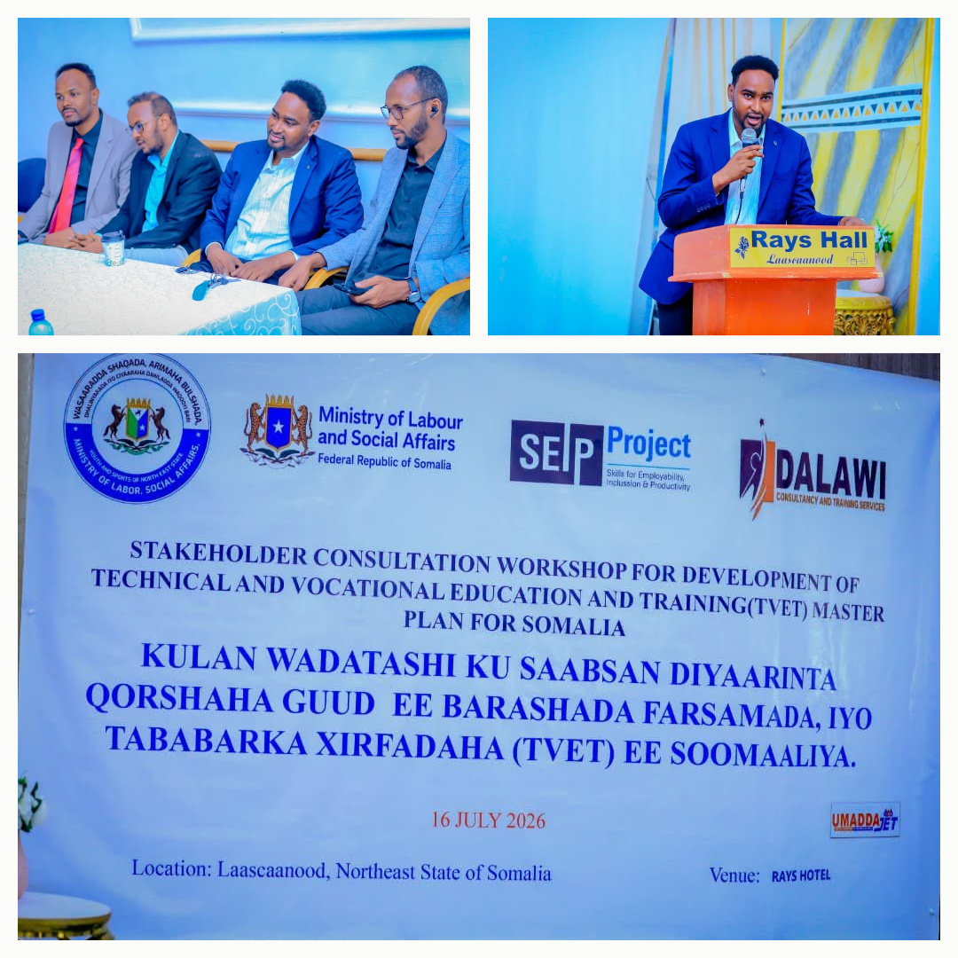 Agaasimaha Guud ee Wasaaradda Warfaafinta oo Ka Qeybgalay Kulanka Qorshaha TVET Master Plan ee Soomaaliya